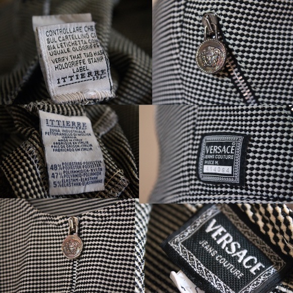 🩶 Vintage '90s Versace Jeans Couture Cropped Zippered Jacket - Picture 14 of 15